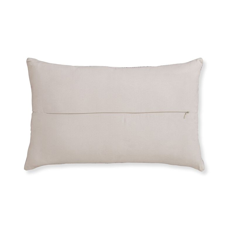 Lumbar Throw Pillow Set of 4, 14 x 22 Diamond Pattern, Gray and White Blend -