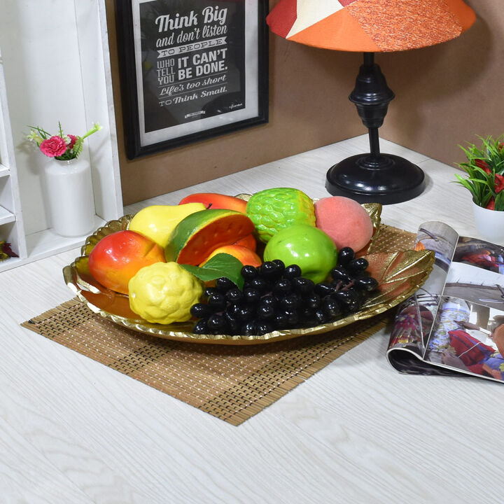 Handmade Decorative Silver Color Coated 14.96 x 12.99 x 2.36 Inches Aluminium Tray 030AB BBH Home's