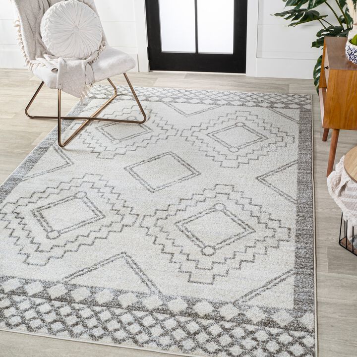 Amir Moroccan Beni Souk Cream/Black. Area Rug
