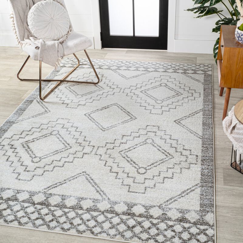 Amir Moroccan Beni Souk Cream/Black. Area Rug