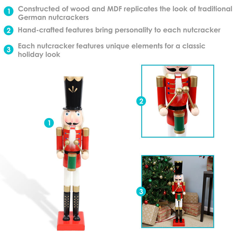Sunnydaze Noah the Harmonious Indoor Christmas Nutcracker Statue - 35.75 in