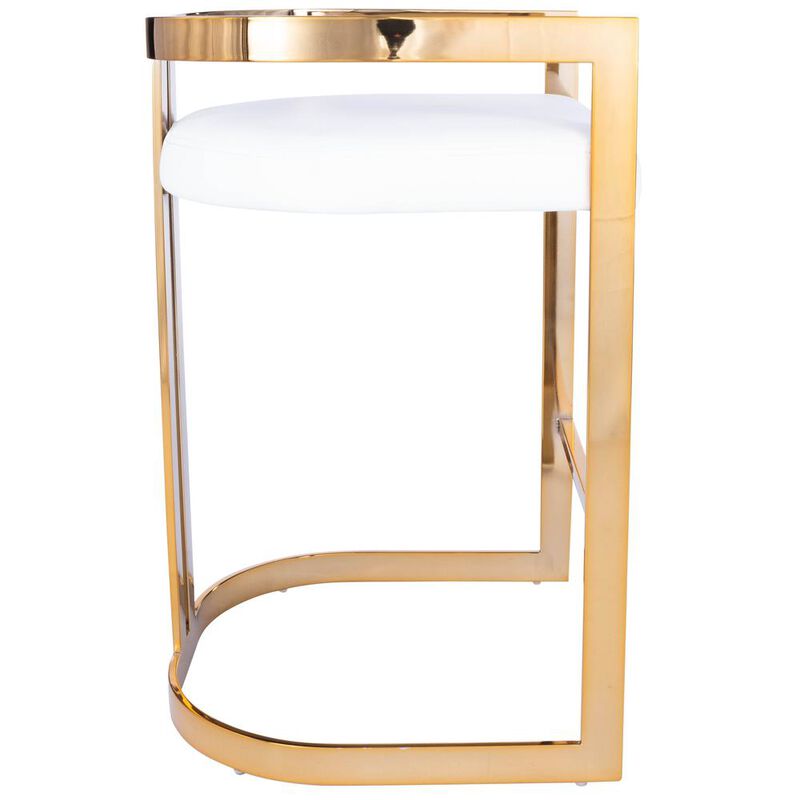 Butler Specialty Company Clarence Faux Leather 25 Counter Stool, Gold