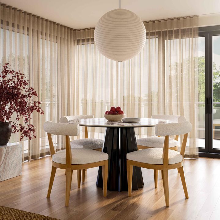 Palla Black Boucle Dining Chair