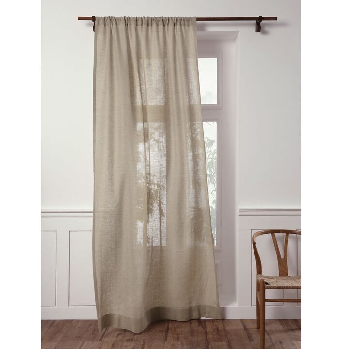 Solino Home 100% Pure Linen Sheer Curtain for Thanksgiving, Christmas
