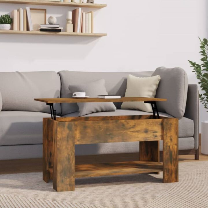 vidaXL Coffee Table Smoked Oak 39.8"x19.3"x20.5" Engineered Wood