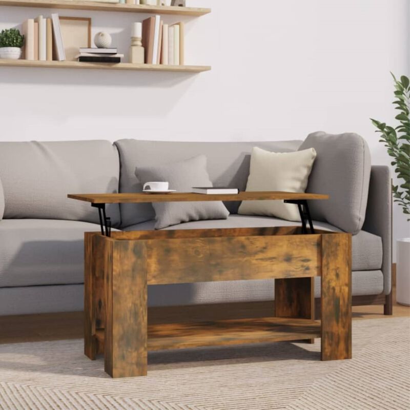 vidaXL Coffee Table Smoked Oak 39.8"x19.3"x20.5" Engineered Wood