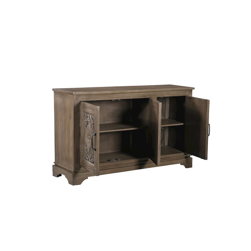 Taran Designs Grayson 3-door Carved Solid Wood Sideboard