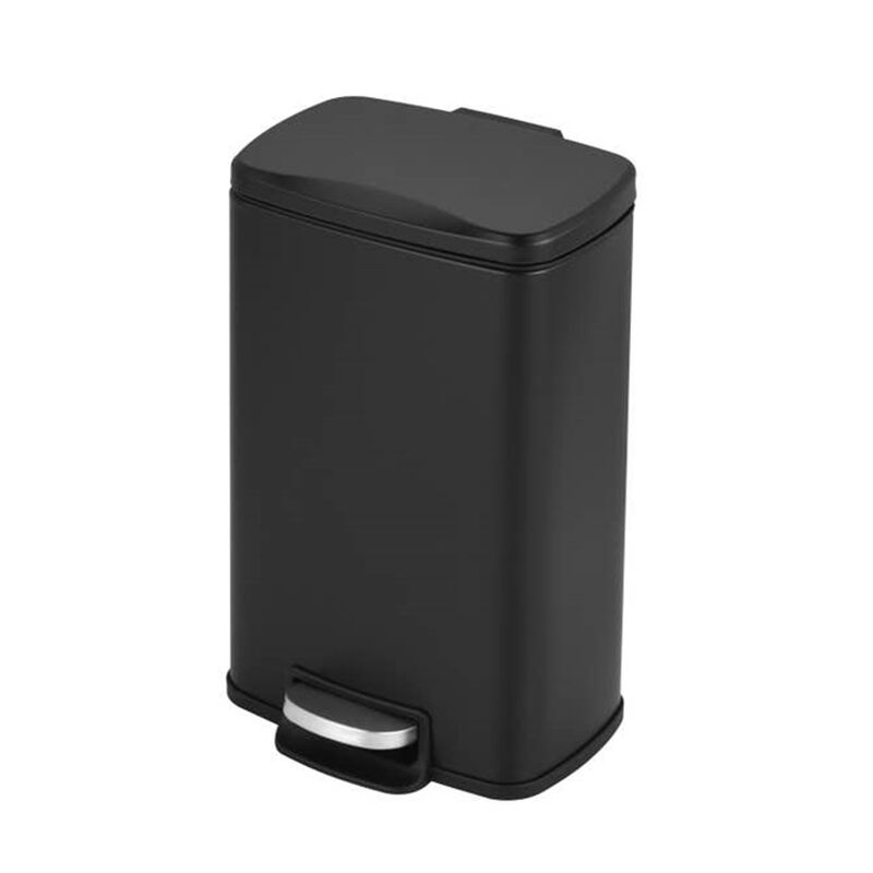 1.3 Gallon Stylish Rectangular Shape Matt Black Trash Can