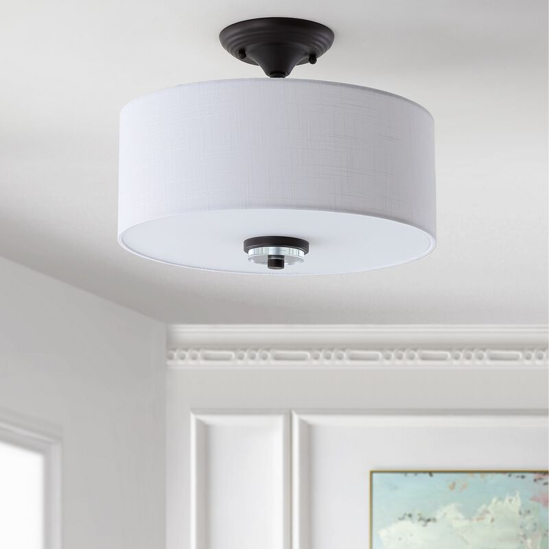 Marc Metal/Crystal LED Semi Flush Mount