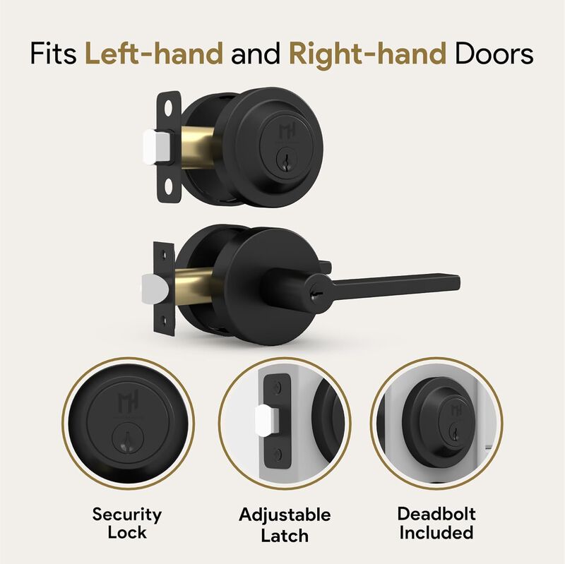 Mega Handles | Ralph Lever and Deadbolt Entry Combo | Polished Chrome