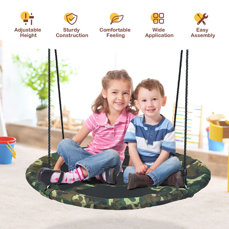 Flying Saucer Tree Swing Outdoor Play Set with Adjustable Ropes – Fun for Kids and Adults