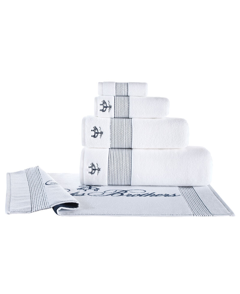 Brooks Brothers Rope Stripe Border 2 pcs Wash Towels