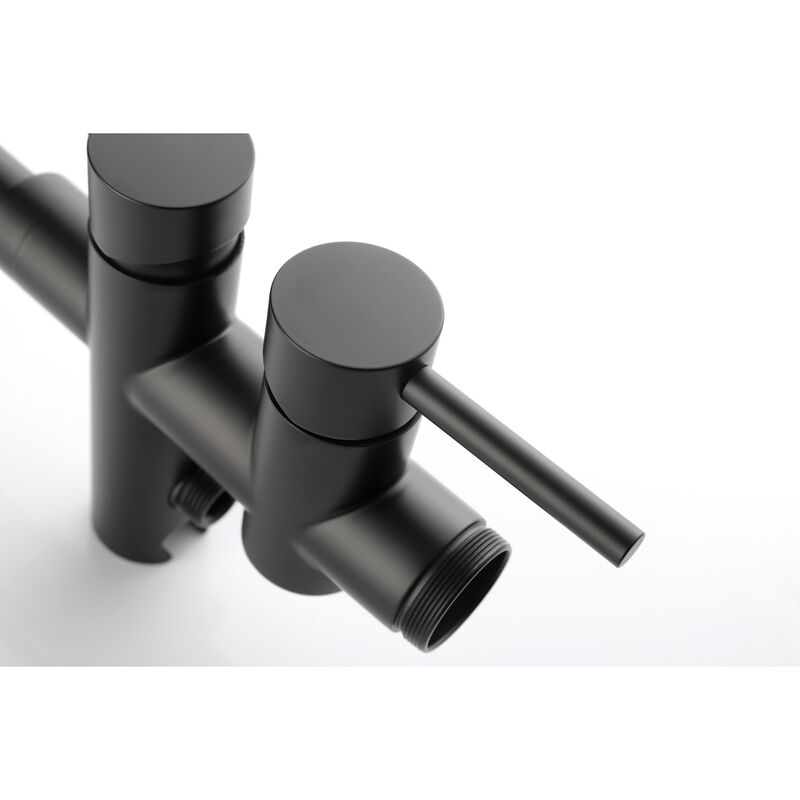 Mount Bathtub Faucet Freestanding Tub Filler Standing High Flow Shower Faucets