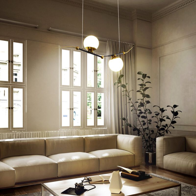 VONN Lighting Integrated LED Linear Chandelier Lighting Fixture, in Antique Brass