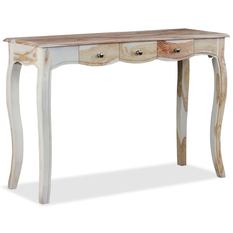 vidaXL Console Table with 3 Drawers Solid Sheesham Wood 43.3"x15.7"x30"