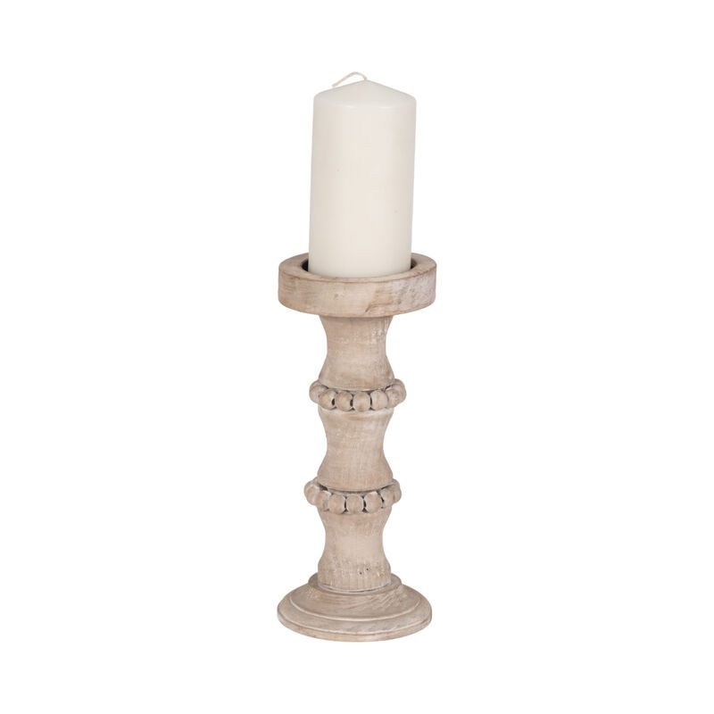 Wooden 11" Antique Style Candle Holder