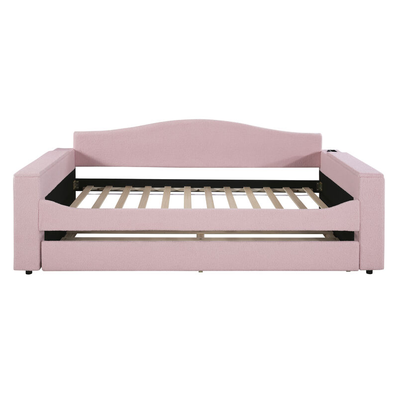 Merax Upholstered Daybed with Storage Armrests