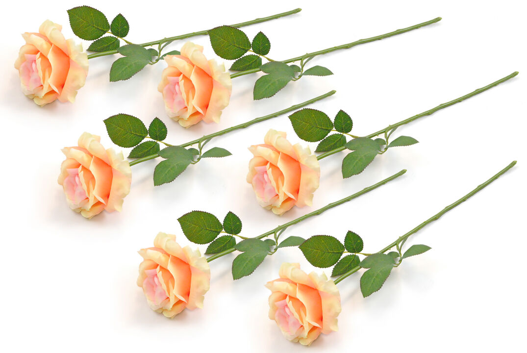 Set of 6 Yellow Decorative Centerpiece Rose Flowers  22"