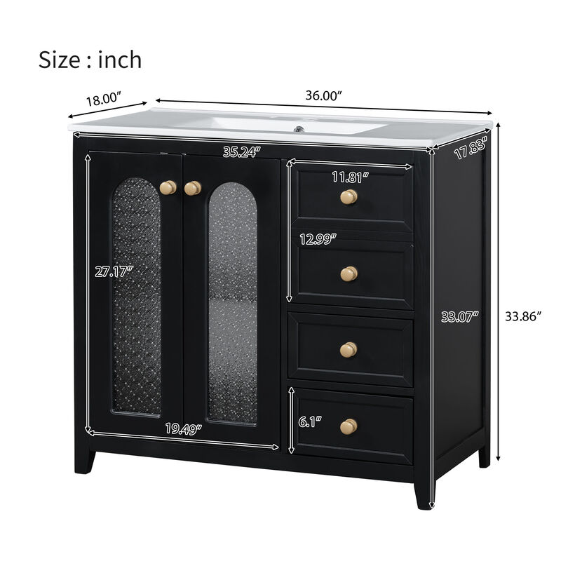 Merax Bathroom Vanity Cabinet with 2 Doors