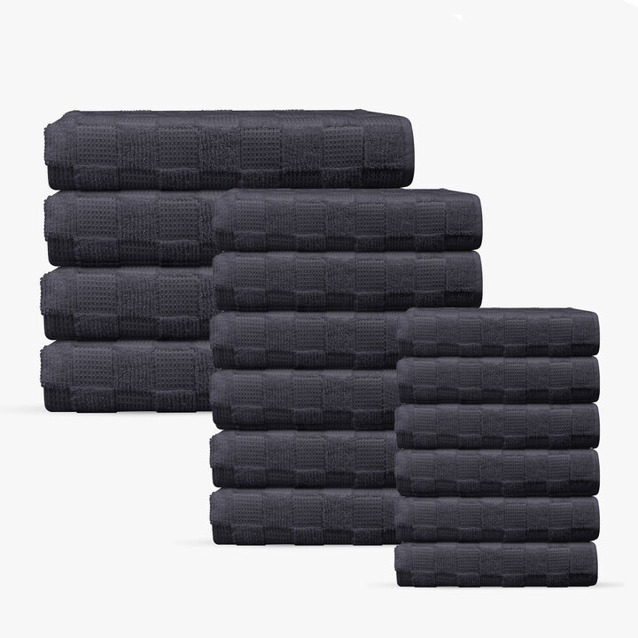 Waffle Terry 16 pcs Turkish Towels Set