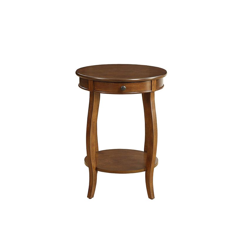 Alysa End Table, Walnut-Benzara