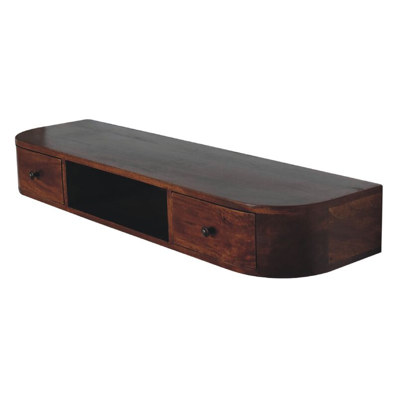 Lunar 2 Drawer Floating  Solid Wood Console
