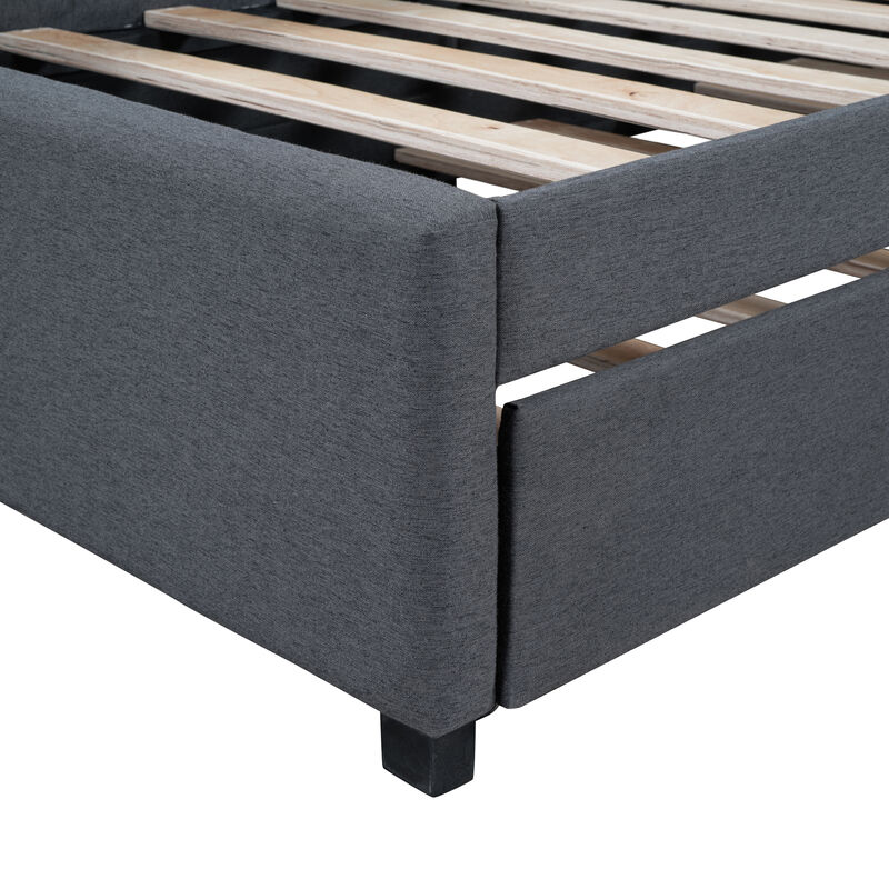 Merax Upholstered Daybed Bed Frame with Trundle