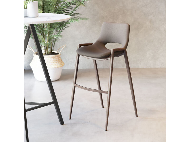 Desi Barstool (Set of 2) Brown & Walnut
