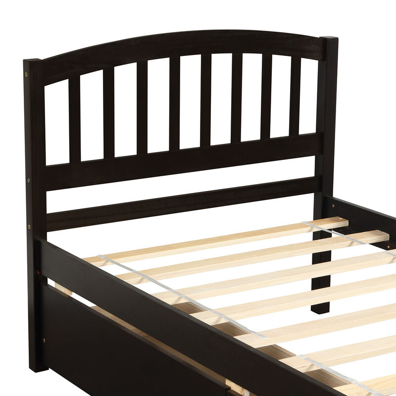 Merax Wood Bed Frame with Two Drawers