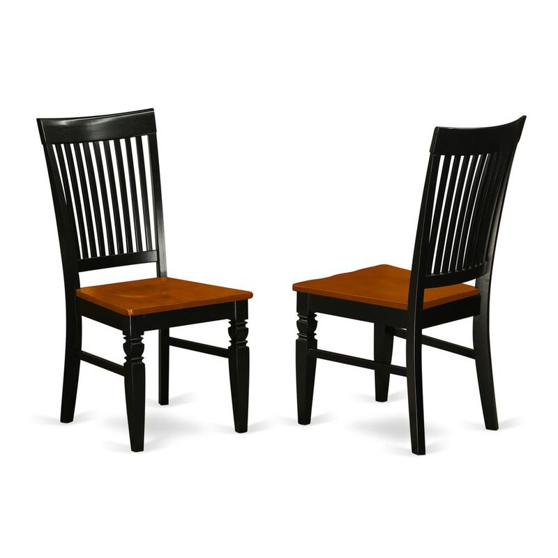 East West Furniture Dining Room Set Black & Cherry, WEST5-BCH-W