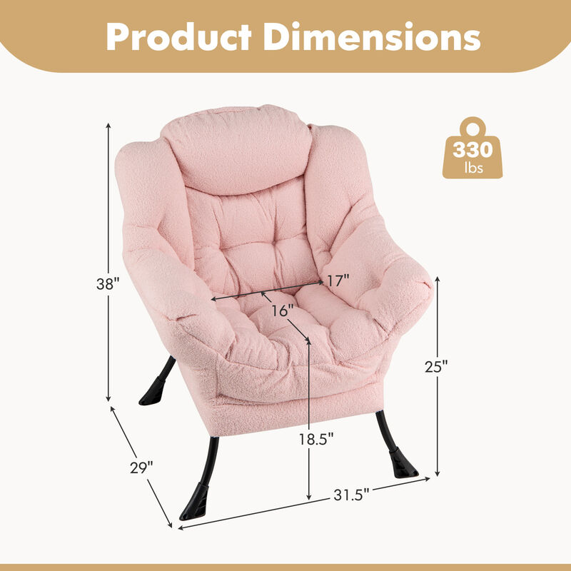Cozy Sherpa Upholstered Accent Chair with Head Pillow for Stylish Comfort