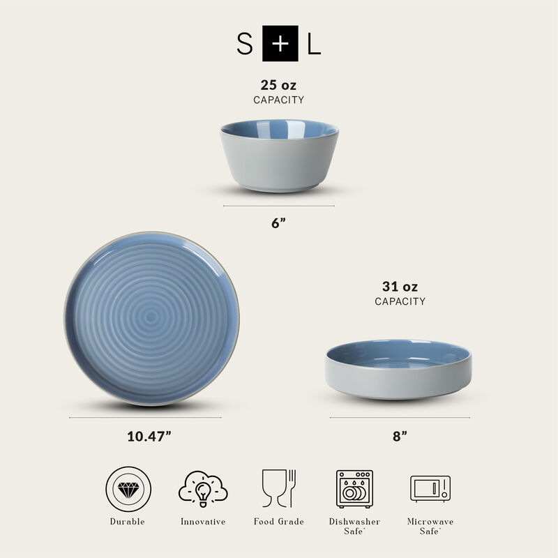 Stone Lain Elica Stoneware 24 Piece Dinnerware Set