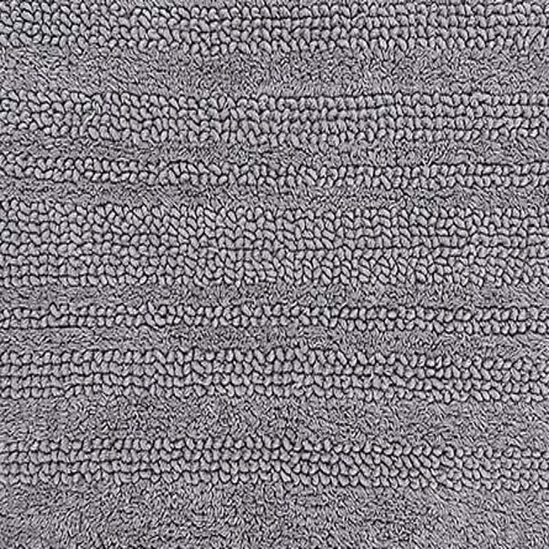 Knightsbridge Luscious Textured Striped All Season Soft Plush Cotton Reversible & Soft Bath Rug