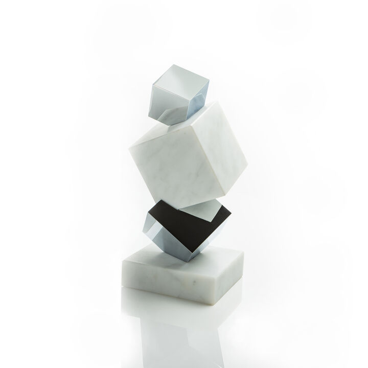 Torre Objet,  Marble & Silver