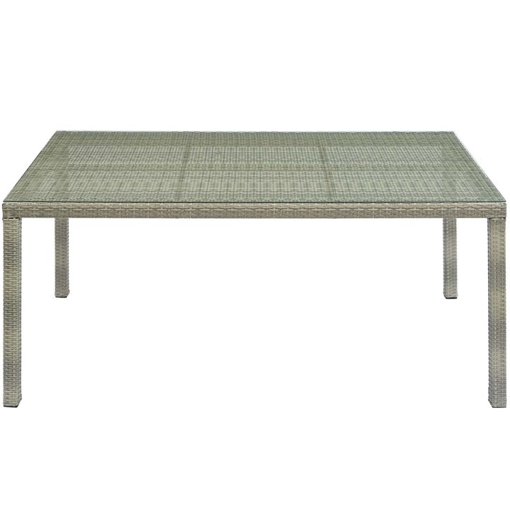 Modway - Conduit 70" Outdoor Patio Wicker Rattan Dining Table Light Gray