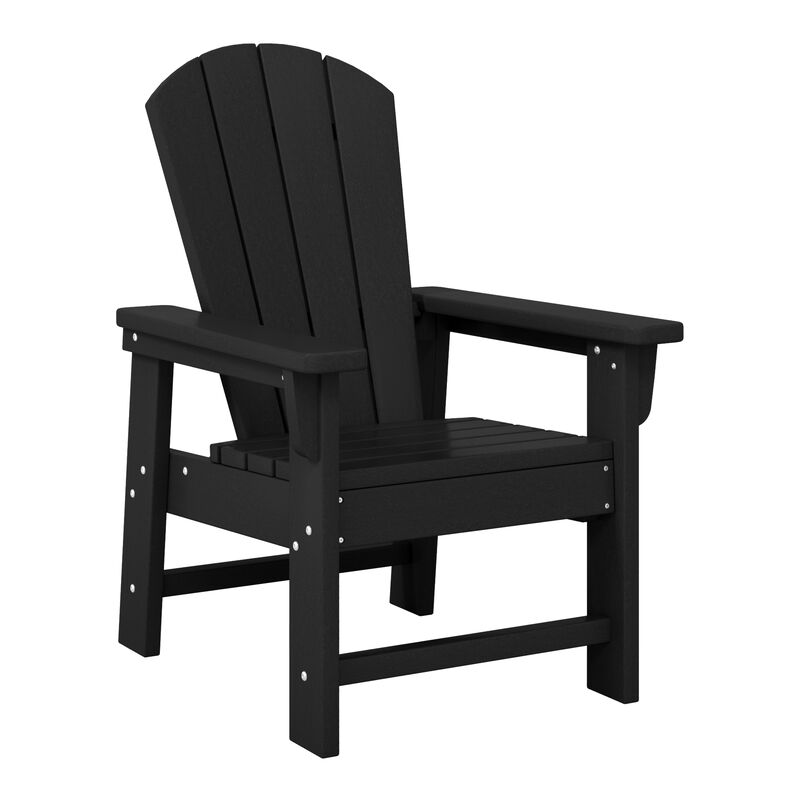 WestinTrends 2-Piece Kids Outdoor HDPE Adirondack Chair With Square Side Table Set