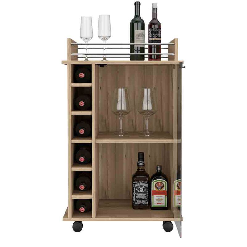 Bar Cart Baltimore, Living Room, Light Oak