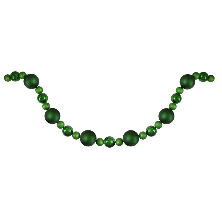6� Green Shatterproof Ball Artificial Christmas Garland - Unlit