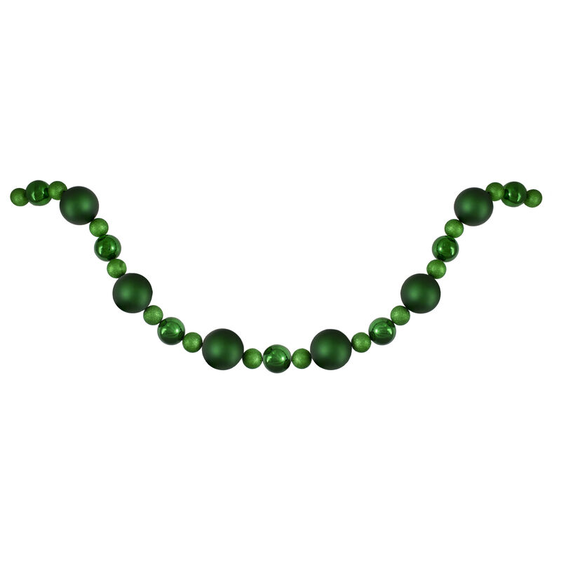 6� Green Shatterproof Ball Artificial Christmas Garland - Unlit