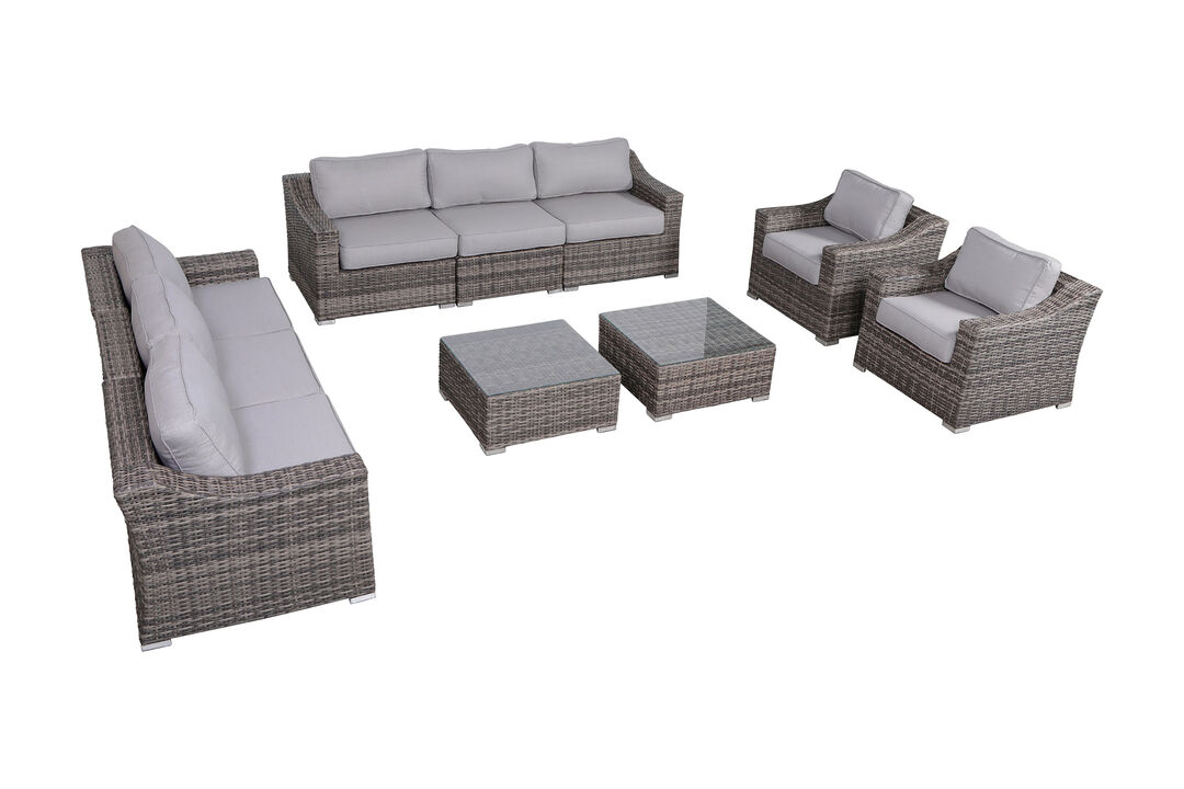 Living Source International  Wicker Fully Assembled 8 - Person Seating Group with Cushions