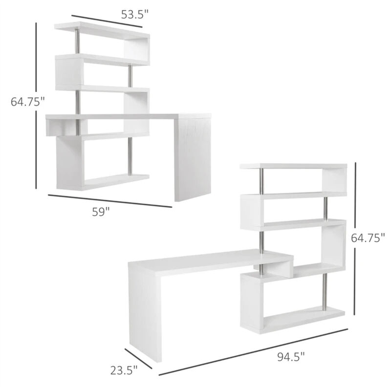 Office Workstation Desk – Integrated Display Stand for Convenience