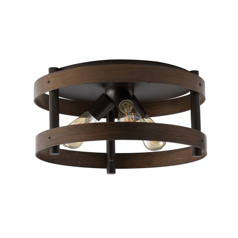Cooper 3-Light Farmhouse Industrial Iron LED Flush Mount