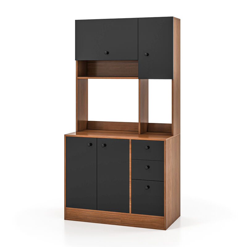 71-Inch Kitchen Pantry Cabinet with 3 Storage Shelves and 3 Spacious Drawers