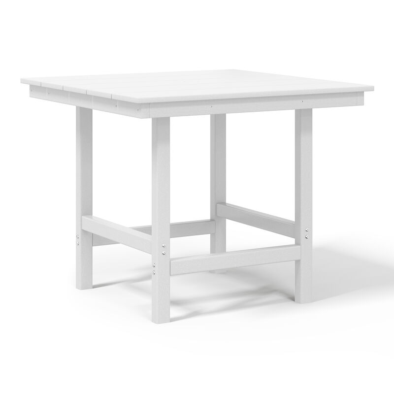 WestinTrends 5-Piece HDPE Outdoor Square Patio Dining Table Set with Armless Side Chairs