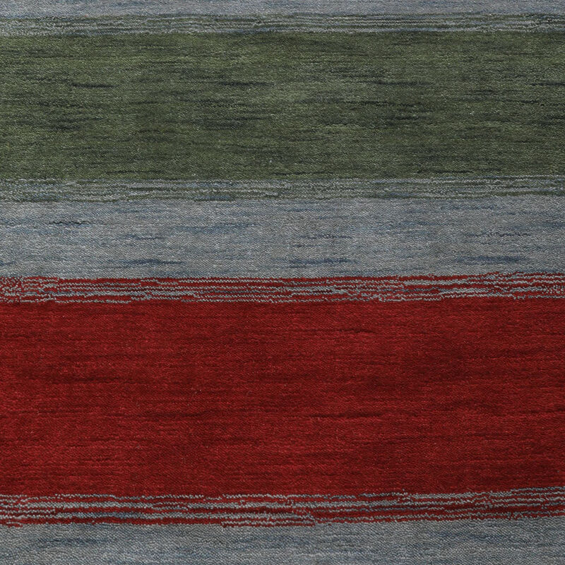 RUGSOTIC CARPETS HAND KNOTTED LOOM WOOL ECO-FRIENDLY AREA RUGS  - 8'x10', Rectangle, Green Blue Color, Contemporary Modern Design, High Pile Thick Handmade Anti Skid Rugs for Living Room (L00214)