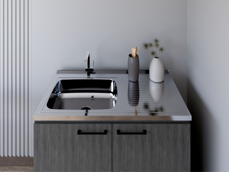Utility Sink Cabinet Burwood, Kitchen, Smoky Oak