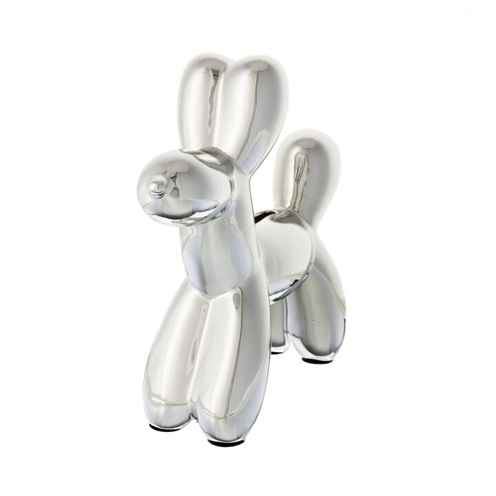 Silver Balloon Dog Bank