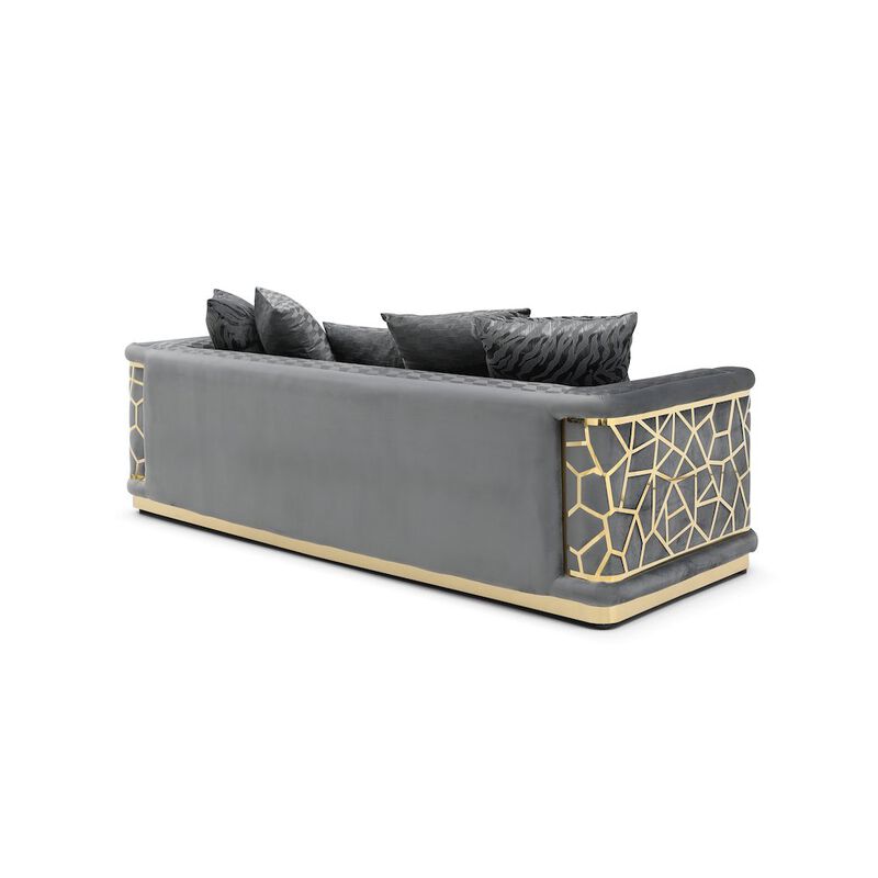 Glory Furniture Talia Sofa in Dark Gray Color