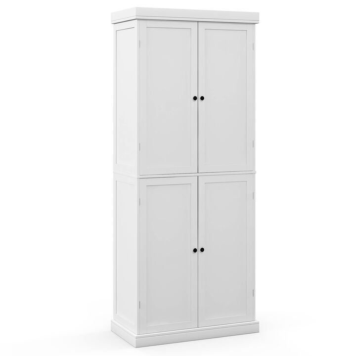 72.5" Tall Buffet Cabinet with 6-Tier Shelves and 4 Doors