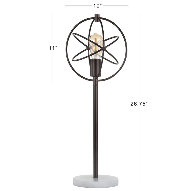 Atomic Edison Bulb Metal/Marble Modern LED Table Lamp